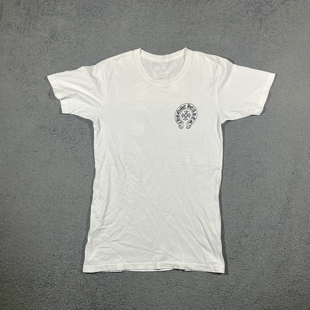 Chrome Hearts Women Small White Logo Graphic T-Shirt Short Sleeve #3828